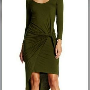 The Vanity Room olive green high low midi dress